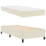 vidaXL Cadre de lit avec matelas Crème 100 x 200 cm Faux cuir