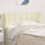 vidaXL Tête de lit avec oreilles Crème 83x23x78/88 cm Similicuir