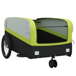 vidaXL Remorque de vélo noir et vert 45 kg fer