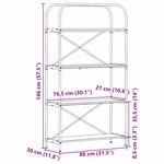 vidaXL Étagère Chêne noir 80 x 30 x 146 cm Bois d'ingénierie