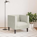 vidaXL Fauteuil Chesterfield crème velours