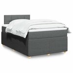 vidaXL Sommier à lattes de lit avec matelas Gris foncé 120x200cm Tissu