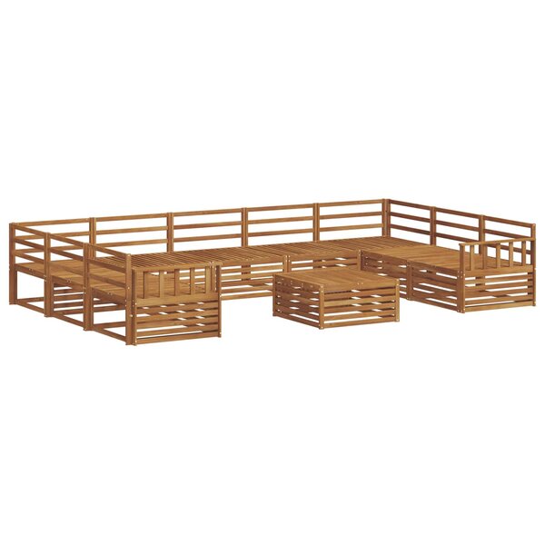 vidaXL Ensemble de canapés d'extérieur 10 Pièces Naturel