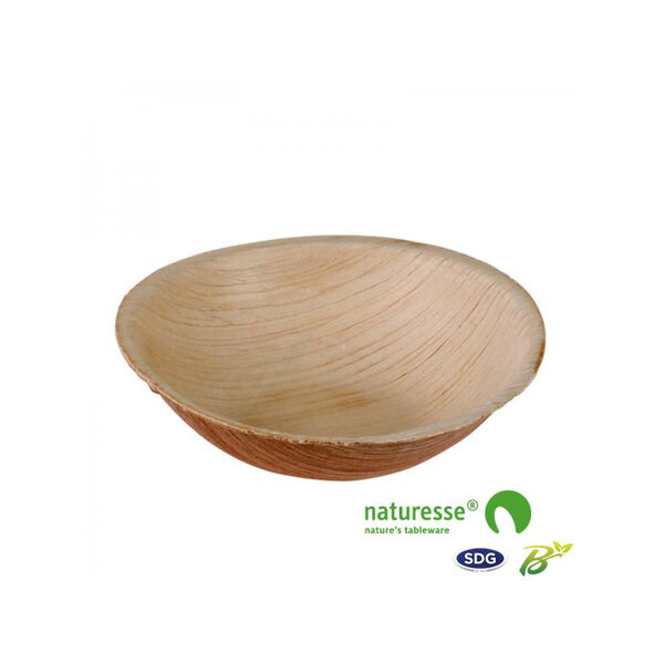 Assiette jetable creuse feuille de palmier 9 5 cm - sdg - lot de 400 -  - feuilles de palmier