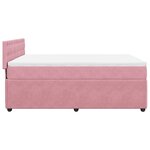 vidaXL Sommier à lattes de lit avec matelas Rose 140x190 cm Velours