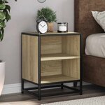 vidaXL Tables de chevet 2 Pièces chêne sonoma bois d'ingénierie et métal