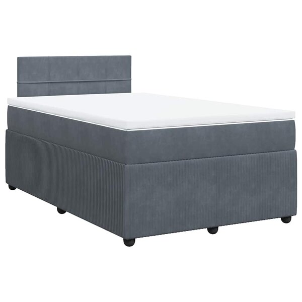 vidaXL Sommier à lattes de lit et matelas gris foncé 120x190cm velours