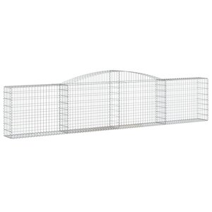 vidaXL Panier de gabions arqué 400x30x80/100 cm Fer galvanisé