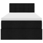 vidaXL Lit avec rangement et LED avec matelas Noir 90 x 200 cm tissu
