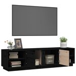 vidaXL Meuble TV Noir 156x40x40 cm Bois de pin massif