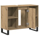 vidaXL Coiffeuse en chêne artisanal Chêne artisanal Bois d'ingénierie