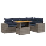 vidaXL Salon de jardin 6 Pièces avec coussins gris résine tressée
