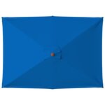 vidaXL Parasol de jardin avec mât en bois bleu 150x200 cm