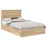 vidaXL Lit de Rangement Chêne Sonoma 120 x 190 cm Bois d'ingénierie