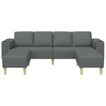 vidaXL Canapé de salon 3 Pièces Gris foncé Polyester