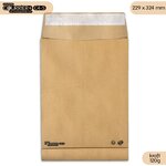 Lot de 250 enveloppes kraft 120g à soufflets c4 - gamme courrier+