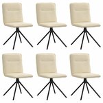 vidaXL Chaises à manger lot de 6 crème tissu
