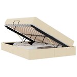 vidaXL Lit avec rangement et matelas Crème 140 x 200 cm Polyester