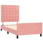 vidaXL Cadre de lit sans matelas rose 100x200 cm velours