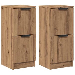 vidaXL Buffets 2 Pièces chêne artisanal 30x30x70 cm bois d'ingénierie