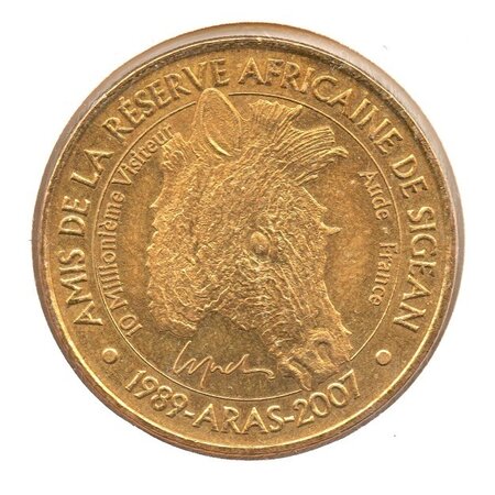 Mini médaille monnaie de paris 2007 - amis de la réserve africaine de sigean