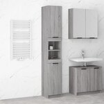 vidaXL Armoire de bain Sonoma gris 32x34x188 5 cm Bois d'ingénierie