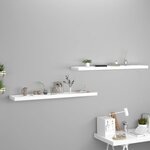 vidaXL Étagères murales flottantes 2 Pièces blanc 120x23 5x3 8 cm MDF