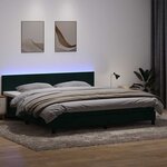 vidaXL Sommier à lattes de lit et matelas et LED vert foncé 180x210cm velours