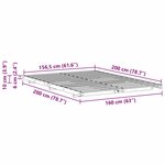 vidaXL Cadre de lit surélevé Marron 160 x 200 cm Bois massif en pin