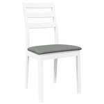 vidaXL Chaises à manger coussins 2 Pièces blanc bois massif caoutchouc