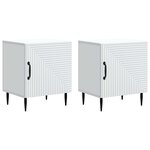 vidaXL Cabinet de chevet 2 Pièces Blanc 43 x 34 5 x 50 cm