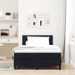 vidaXL Lit à ressorts avec matelas et éclairage LED noir 120x200 cm en tissu