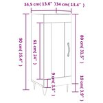 vidaXL Buffet Blanc brillant 34 5x34x90 cm Bois d'ingénierie