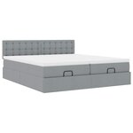 VidaXL Cadre de lit ottoman et matelas gris clair 160x200cm tissu