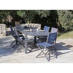 Chaise pliante en acier et toile dream (lot de 4) graphite  bleu