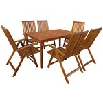 vidaXL Ensemble à manger d'extérieur 7 Pièces Bois d'acacia solide