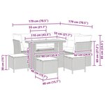 vidaXL Ensemble de 9 pièces de canapé de jardin avec coussins beige en poly rotin acacia