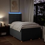 vidaXL Sommier à lattes de lit avec matelas Gris foncé 120x200cm Tissu