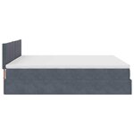 VidaXL Cadre de lit ottoman avec matelas gris foncé 180x200 cm velours