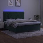 vidaXL Sommier à lattes de lit avec matelas LED Vert foncé 160x200 cm