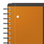 Cahier MEETINGBOOK spirales 160 pages perforées 80g 5x5 21x31 8cm Gris OXFORD