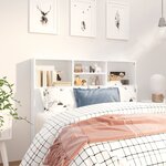 vidaXL Armoire de tête de lit Blanc 120x19x103 5 cm
