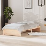 vidaXL Cadre de lit bois massif 90x190 cm simple