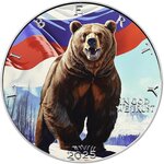 Pièce de monnaie en Argent 1 Dollar g 31.1 (1 oz) Millésime 2025 RussiArt RUSSIAN BEAR