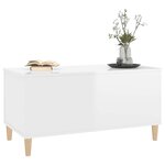 vidaXL Table basse Blanc brillant 90x44 5x45 cm Bois d'ingénierie