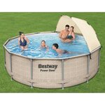 Bestway Ensemble de piscine avec auvent Power Steel 396x107 cm
