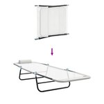 vidaXL Chaise longue pliante avec appui-tête Crème Textilène
