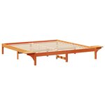 vidaXL Cadre de lit avec tables de chevet Marron Marron cire