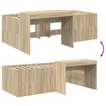 vidaXL Lit haut pour enfants avec bureau Chêne Sonoma 80 x 200 cm
