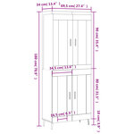vidaXL Buffet haut Noir 69 5x34x180 cm Bois d'ingénierie